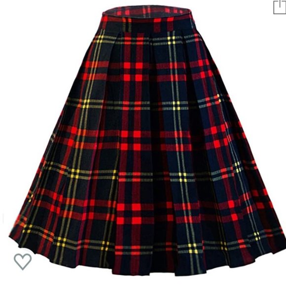 Dressever Dresses & Skirts - ❣️DRESSEVER❣️VINTAGE PLEATED PLAID A-LINE SKIRT❣️